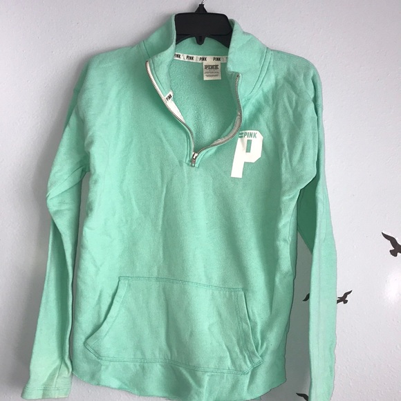PINK Victoria's Secret Sweaters - Mint green half zip
